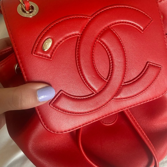 Chanel red mini backpack 19p - Picture 2 of 5